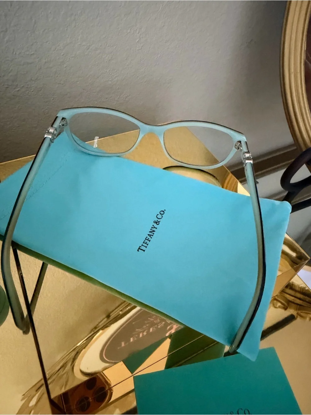 Tiffany & Co TF2051-B 8055 Eyeglass Frames 51-16 135 Blue Butterfly w/ Case